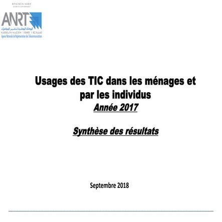 Usages des TIC dans les ménages et par les individus (Année 2017)