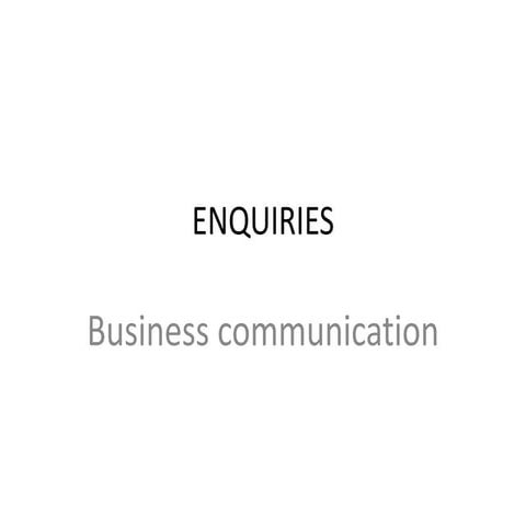Enquiries Business Communication