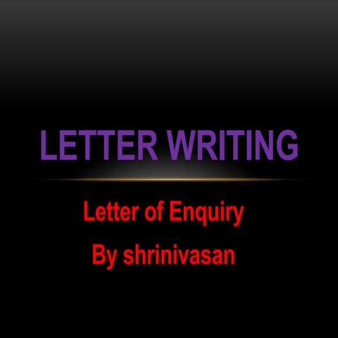 Enquiry letter