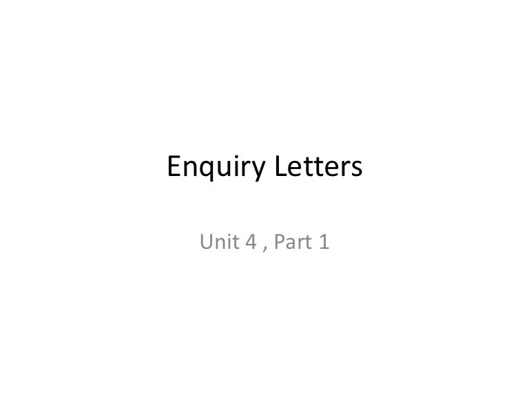 enquiry letters business letter re