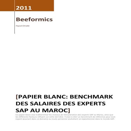 Benchmark des salaires des experts SAP au Maroc