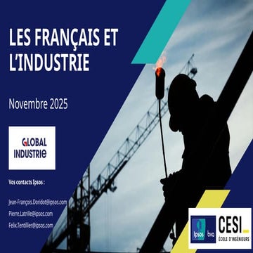 Enquête Ipsos bva Cesi école d'ingénieur pour Global Industrie - Les Français et l'industrie - 2025