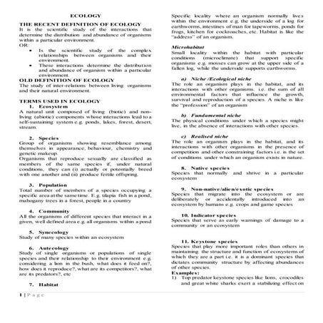 Enriched advanced ecology notes 2020