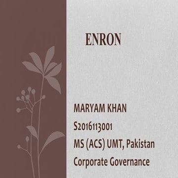 Case Study of Enron