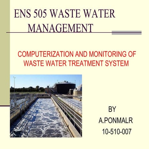 Ens 505 waste water          management