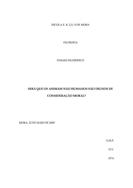  ENSAIO FILOSÓFICO  - SERÁ QUE OS A...