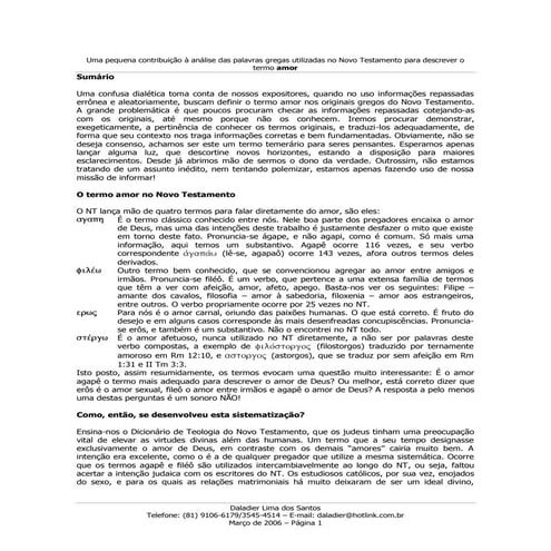 Ensaio sobre a palavra amor