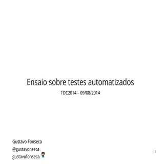 Ensaio sobre testes automatizados