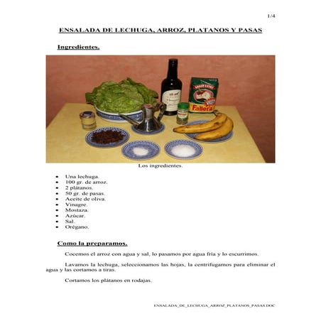 Ensalada de lechuga_arroz_platanos_y_pasas