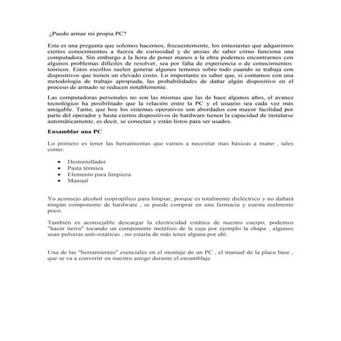 Ensamblar una pc