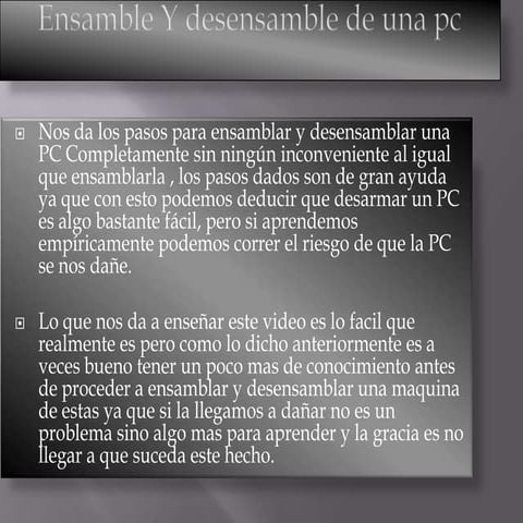 Ensamble y desensamble de una pc/video 9