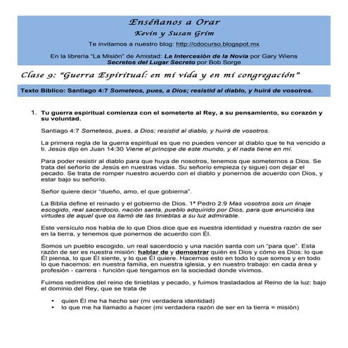 Enséñanos a orar apuntes clase 9