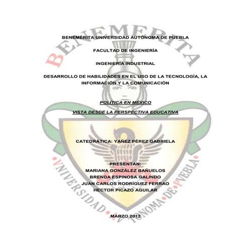 Ensayo acerca de educación política en México