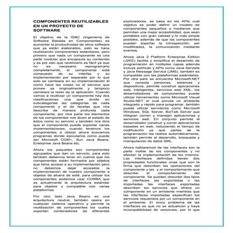 Reutilizacion de componentes en sistemas 