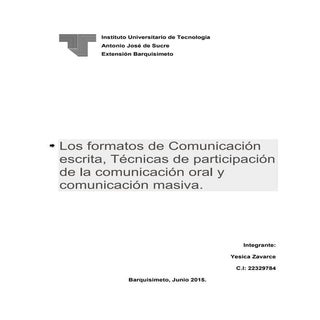 EnsayoLos formatos de Comunicación ...