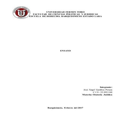 Ensayo. oratoria, jose angel