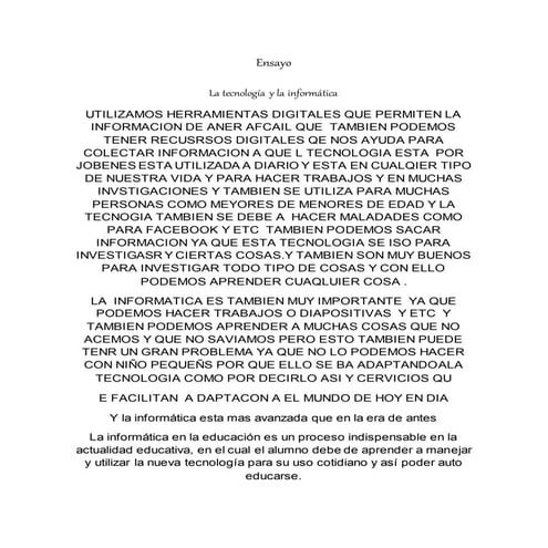 Ensayo de tecnología e informática | DOCX