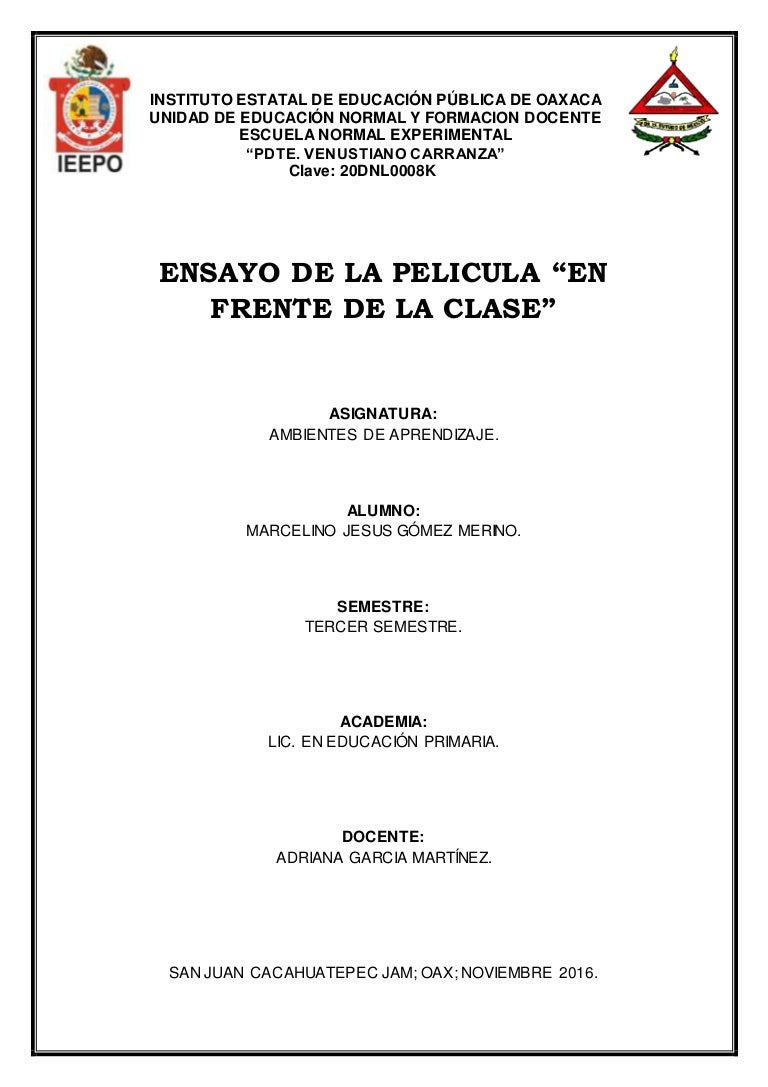 Ensayo En Frente De La Clase