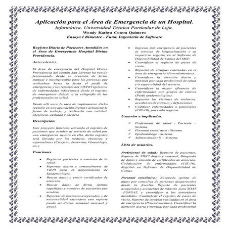 Ensayo Descripcion de Requerimientos 