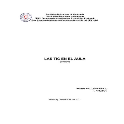 Ensayo - Las TIC en el aula