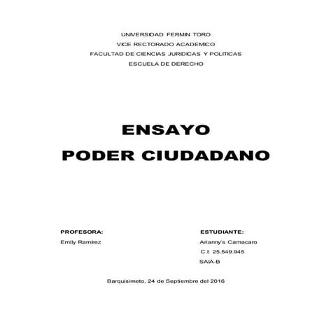 Ensayo  poder ciudadano