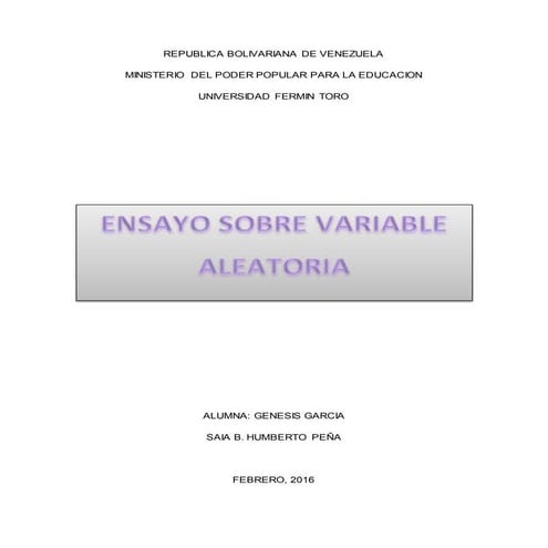 VARIABLES ALEATORIAS