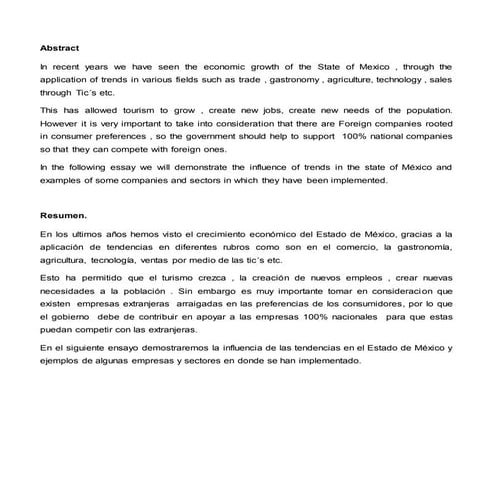 Ensayo Tendencias del EdoMex