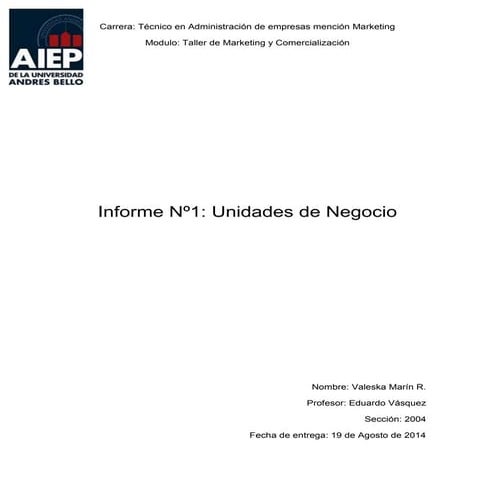 Ensayo 1 unidades de negocio  marketing