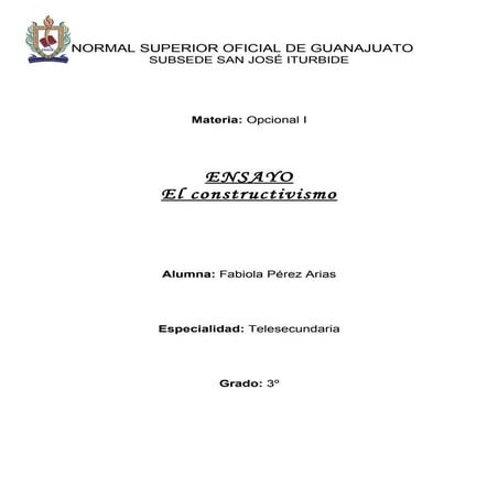 Ensayo el constructivismo