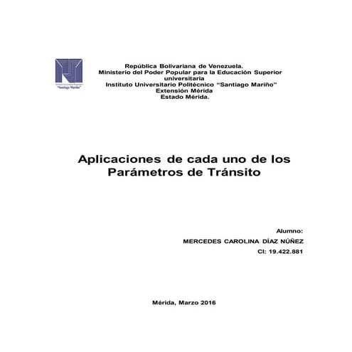 aplicacion de parametros de tránsito