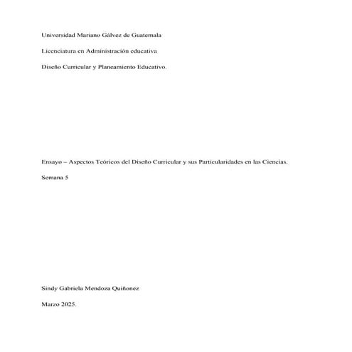 Ensayo Aspectos Teóricos del C0urrículo Guatemala