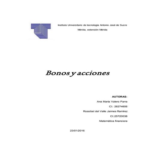 Ensayo bonos y acciones