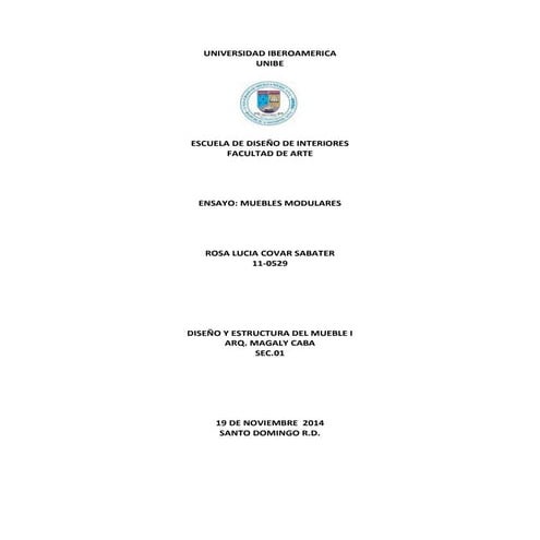 Ensayo Muebles Modulares / Mercedes Pichardo