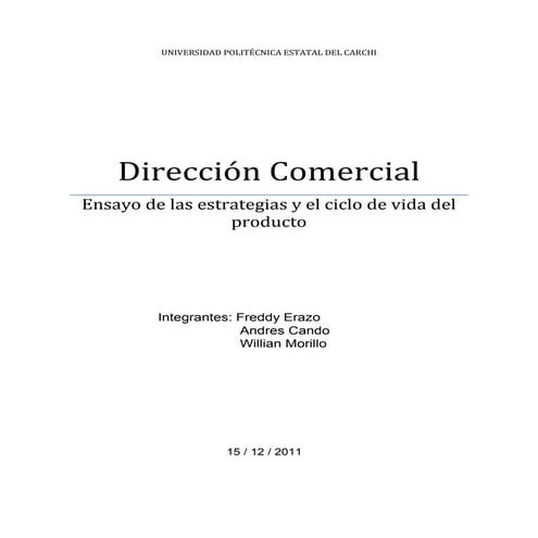 Ensayo ciclo de vida del producto