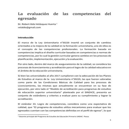 Ensayo La Evaluación de Competencias