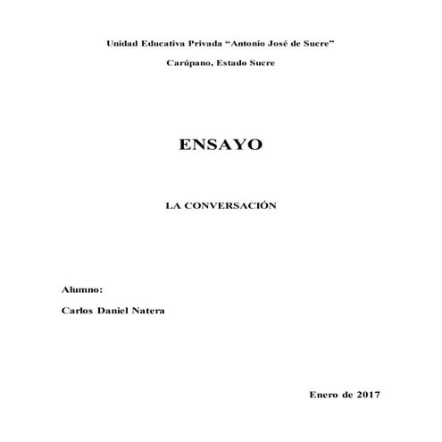 Ensayo conversacion