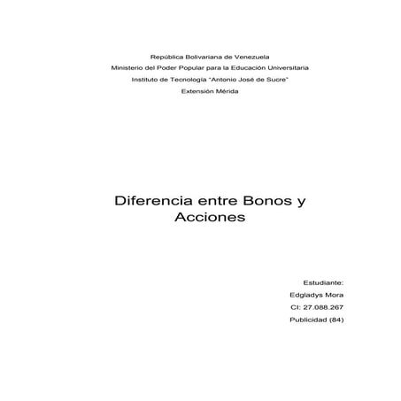 Ensayo de bonos y acciones