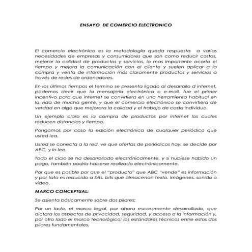 Ensayo de Comercio Electronico | DOCX