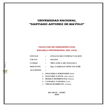 Ensayo de compactación -Mecánica de Suelos
