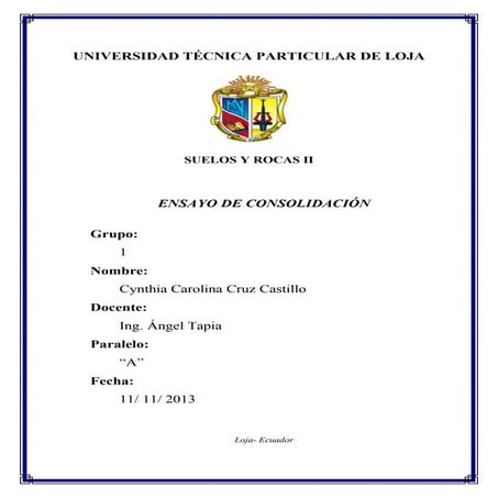 Ensayo de consolidacion