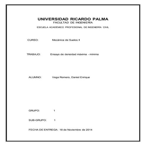 Ensayo de densidad máxima   mínima