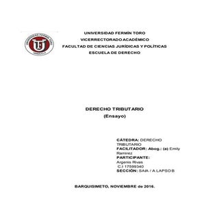 Ensayo de derecho finaciero