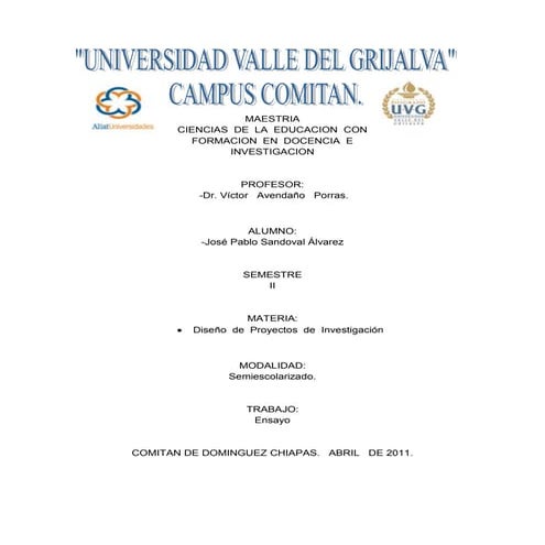 Ensayo de desarrollo de  proyectos final