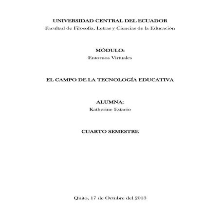 Ensayo de El Campo de la Tecnología Educativa