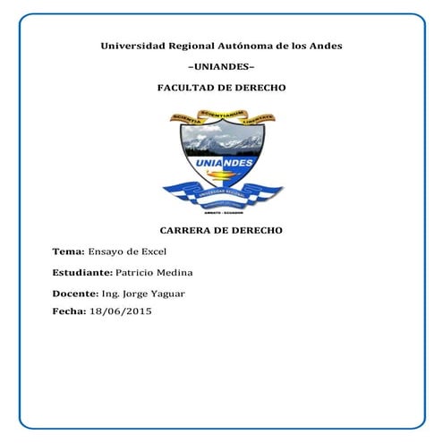 Ensayo de exel