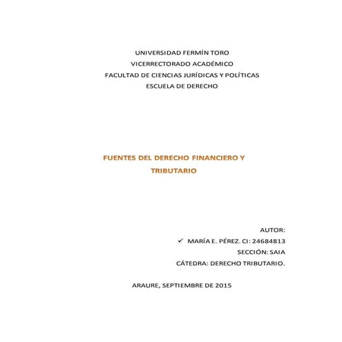 Ensayo de fuentes del derecho tributario