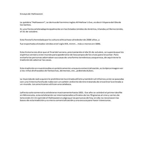 Ensayo de halloween