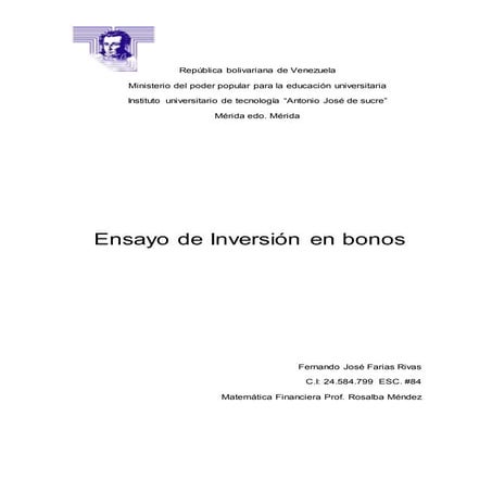 Ensayo de inversion en bonos