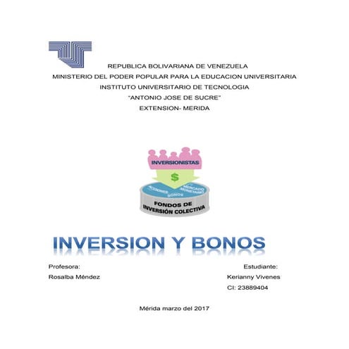 Ensayo de inversion y bonos