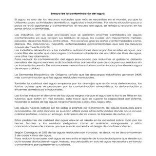 Ensayo de la contaminación del agua
